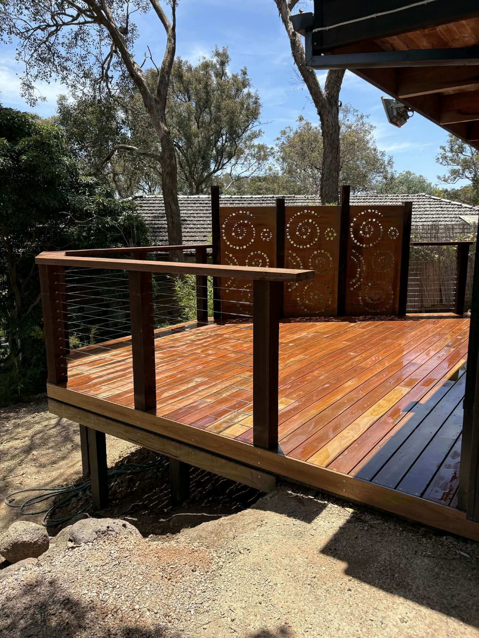 Completed timber deck
